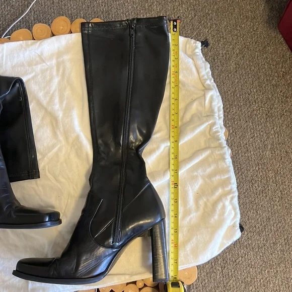 Black stacked heels boots - Picture 11 of 14